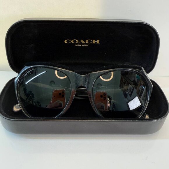 Coach Accessories - Coach HC8193 – Dark Grey Glitter Sunglasses